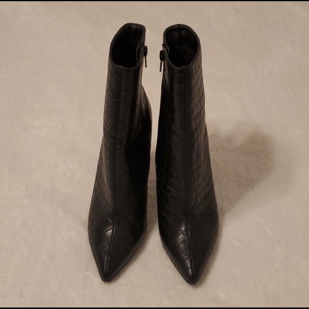 Black Croc Ankle Boots Bootie